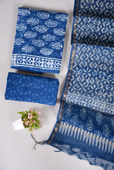 Premium Sanganeri Printed Cotton Suit With Kota Doria Duppta(BFCOTKD04)